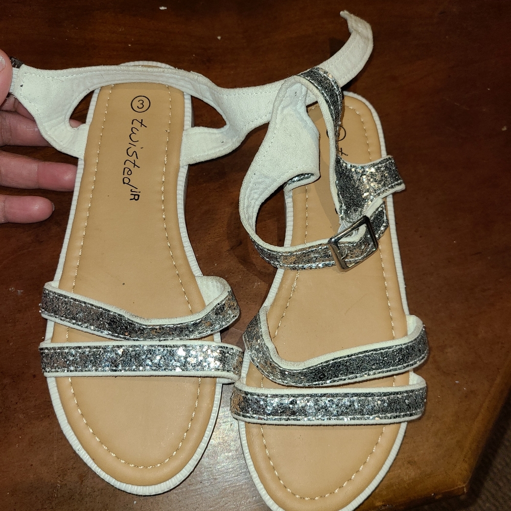 Sandals girls size 3   silver glitter
